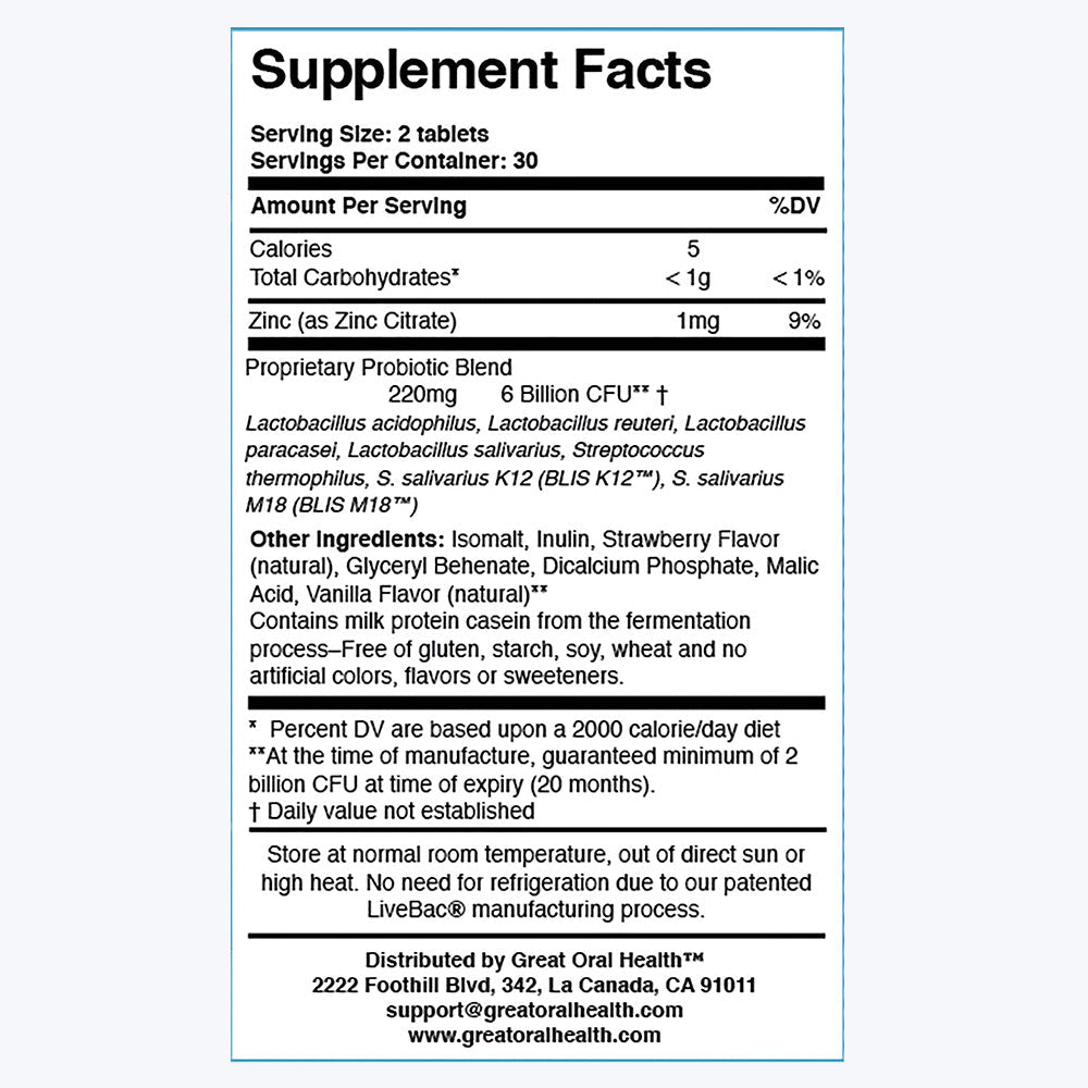 Buy Oral Care Probiotics for Kids –with BLIS K12 & M18 | Great Oral Health